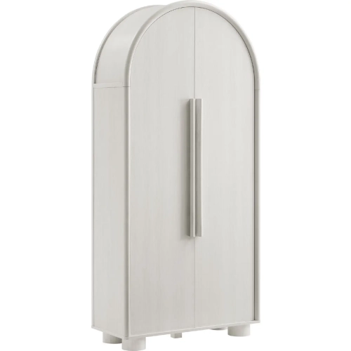 Bellamy Tall Arched Storage Cabinet in Ash Gray Finish Wood