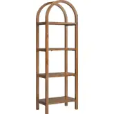 Vexley 72" Narrow Arched Bookcase in Walnut Finish Wood