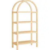 Vexley 60" Arched Bookcase in Natural Finish Wood