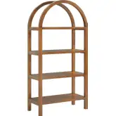 Vexley 60" Arched Bookcase in Walnut Finish Wood