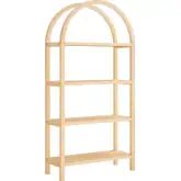 Vexley 72" Arched Bookcase in Natural Finish Wood