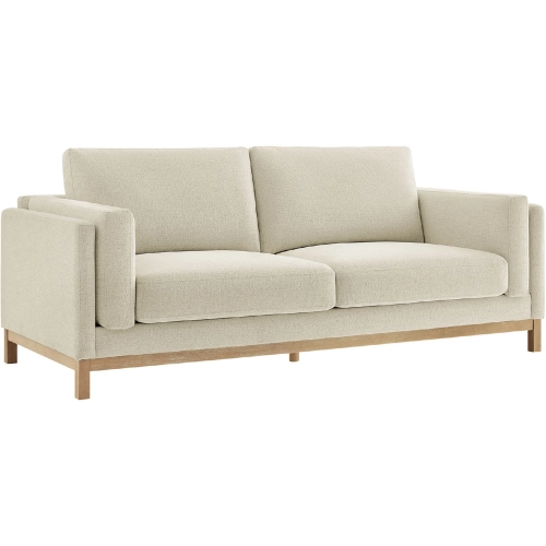 Roscoe 81" Sofa in Ivory White Fabric