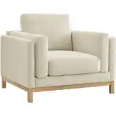 Roscoe Accent Chair in Ivory White Fabric