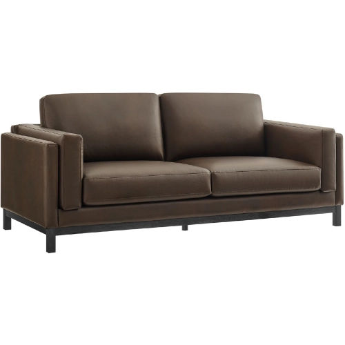 Roscoe 81" Sofa in Espresso Brown Vegan Leather
