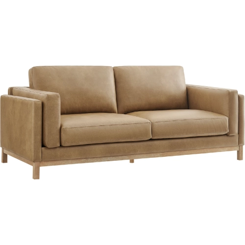 Roscoe 81" Sofa in Toast Brown Vegan Leather