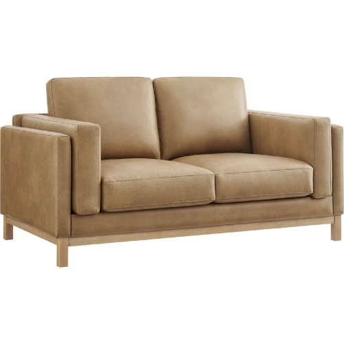 Roscoe 63" Loveseat in Toast Brown Vegan Leather