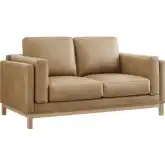 Roscoe 63" Loveseat in Toast Brown Vegan Leather