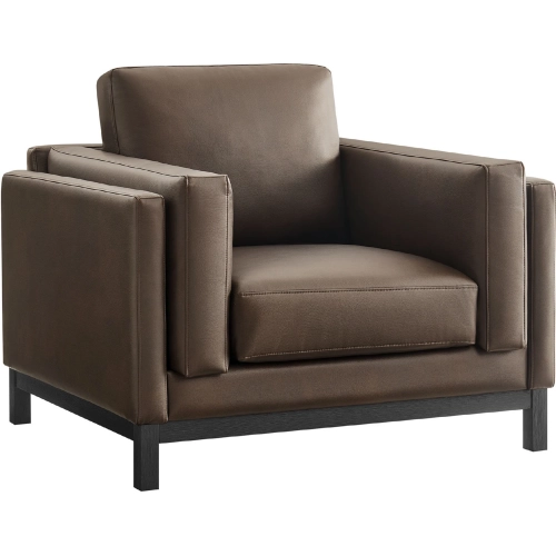 Roscoe Accent Chair in Espresso Brown Vegan Leather