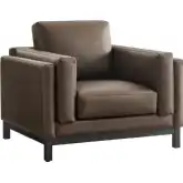 Roscoe Accent Chair in Espresso Brown Vegan Leather