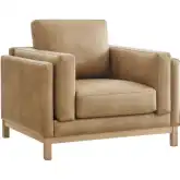 Roscoe Accent Chair in Toast Brown Vegan Leather