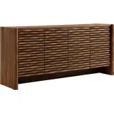 Emric Wave 66" 4 Door Sideboard in Walnut Brown Laminated Wood