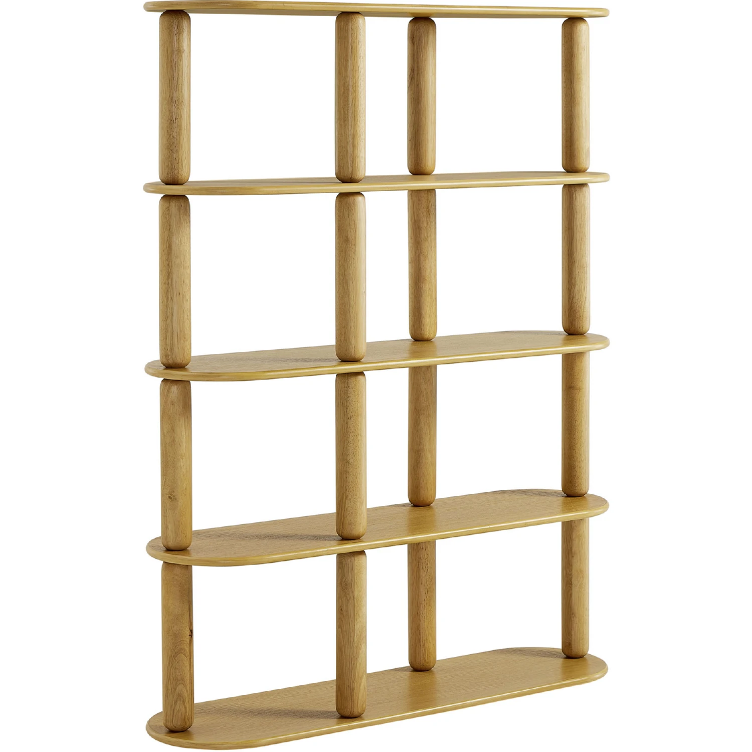 Modway EEI-7347-OAK Arcus 4 Tier Oval Wood Bookcase in Oak Brown