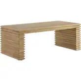 Canto Stacked Design Coffee Table in Weathered Oak Finish Veneer
