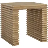 Canto 24"  Square Stacked End Side Table in Weathered Oak Finish Veneer