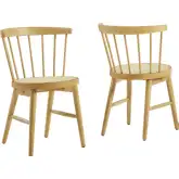 Lykke Curved Spindle Back Dining Chair in Natural Wood & Synthetic Cane (Set of 2)