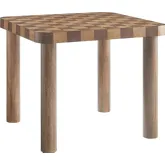 Oscar 36" Square Checkered Dining Table in Light & Dark Walnut Finish