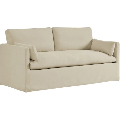 Wellfleet Slipcovered Accent Arm Chair in Linen Off White Linen Blend Fabric