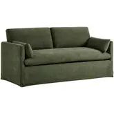 Wellfleet Slipcovered Accent Arm Chair in Sage Green Linen Blend Fabric