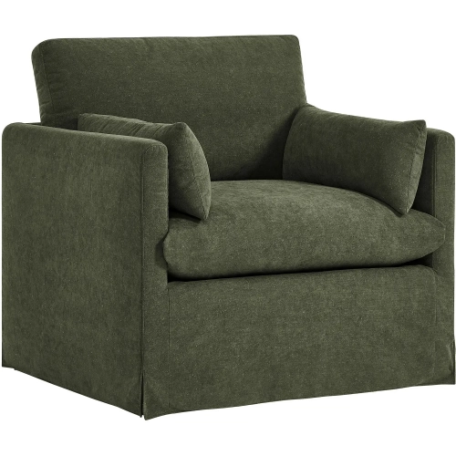 Wellfleet Slipcovered Accent Arm Chair in Sage Green Linen Blend Fabric