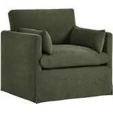 Wellfleet Slipcovered Accent Arm Chair in Sage Green Linen Blend Fabric