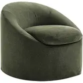 Sadie Slipcovered Round Accent Chair in Sage Green Linen Blend Fabric