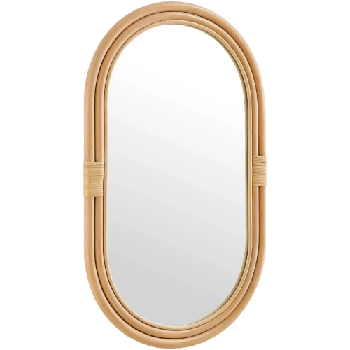 Corsica Oval Wall Mirror in Natural Rattan