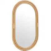 Corsica Oval Wall Mirror in Natural Rattan