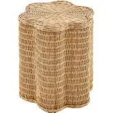 Erika Scalloped Side Table in Natural Brown Rattan