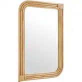 Corsica Curved Rectangle Rattan Wall Mirror in Natural Rattan