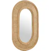 Sovana Oval Wall Mirror in Natural Brown Rattan