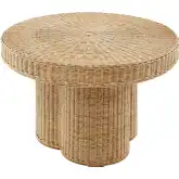 Ainsley 32" Round Coffee Table in Natural Rattan