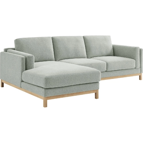 Roscoe Sectional Sofa w/ Left Facing Chaise in Mist Gray Fabric