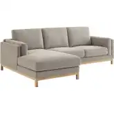 Roscoe Sectional Sofa w/ Left Facing Chaise in Pewter Gray Fabric