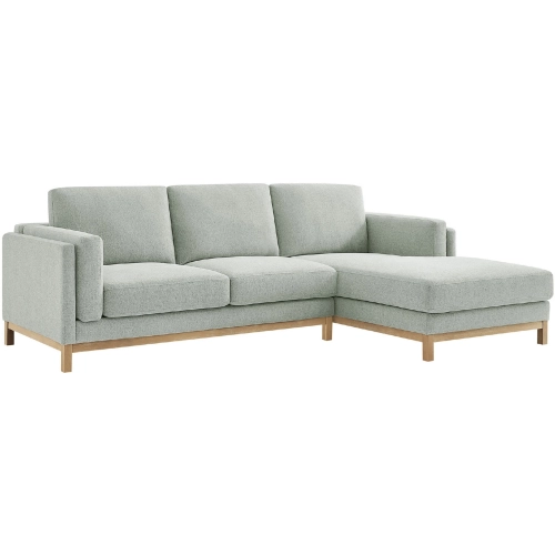 Roscoe Sectional Sofa w/ Right Facing Chaise in Mist Gray Fabric
