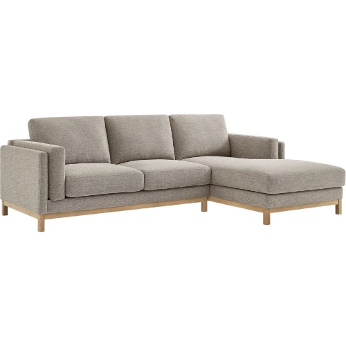 Roscoe Sectional Sofa w/ Right Facing Chaise in Pewter Gray Fabric