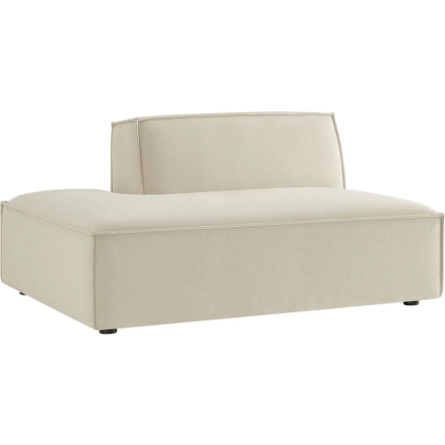 Restore Left Facing Armless Modular Chaise in Ecru White Performance Fabric