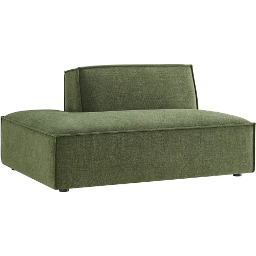 Restore Left Facing Armless Modular Chaise in Foliage Green Performance Fabric