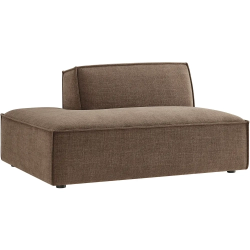 Restore Left Facing Armless Modular Chaise in Mocha Brown Performance Fabric