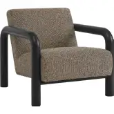 Sereno Accent Chair in Black Wood & Earth Brown Fabric