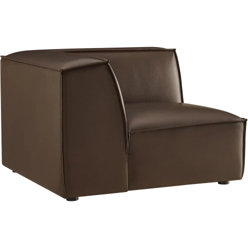 Restore Modular Corner Chair in Espresso Brown Vegan Leather