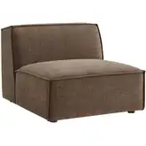 Restore Armless Modular Chair in Mocha Brown Performance Fabric