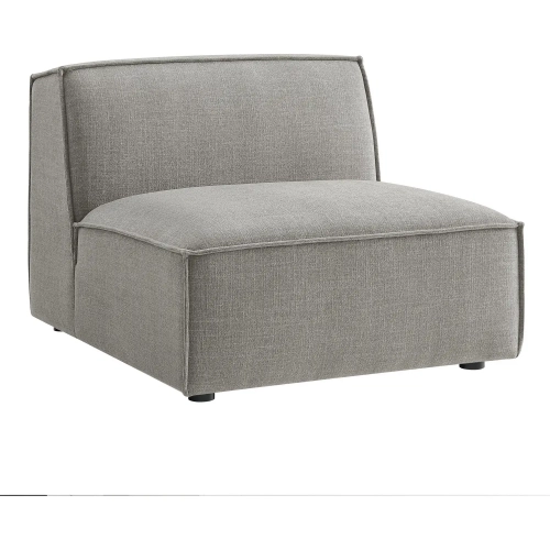 Restore Armless Modular Chair in Pewter Brown Performance Fabric