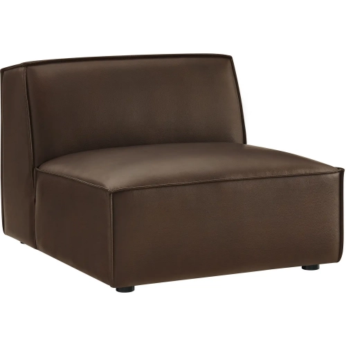 Restore Armless Modular Chair in Espresso Brown Vegan Leather