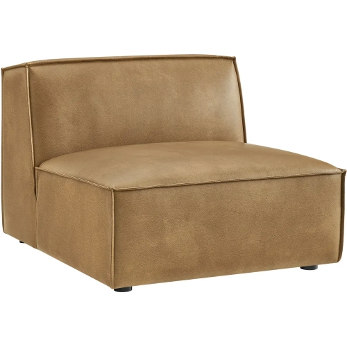 Restore Armless Modular Chair in Toast Brown Vegan Leather