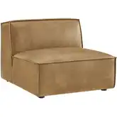 Restore Armless Modular Chair in Toast Brown Vegan Leather