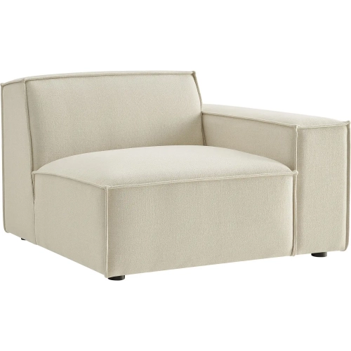 Restore Right Facing Modular Lounge Chair in Ecru White Performance Fabric