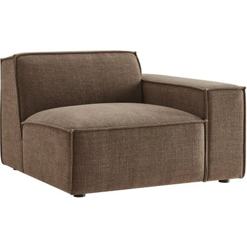 Restore Right Facing Modular Lounge Chair in Mocha Brown Performance Fabric