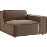 Restore Right Facing Modular Lounge Chair in Mocha Brown Performance Fabric