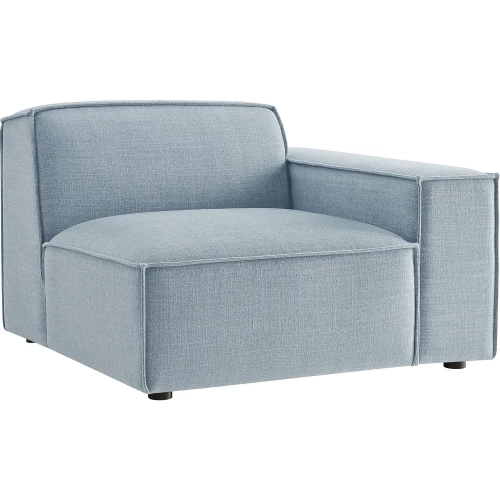 Restore Right Facing Modular Lounge Chair in Sky Blue Performance Fabric