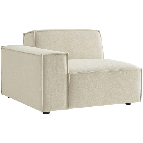 Restore Left Facing Modular Lounge Chair in Ecru White Performance Fabric